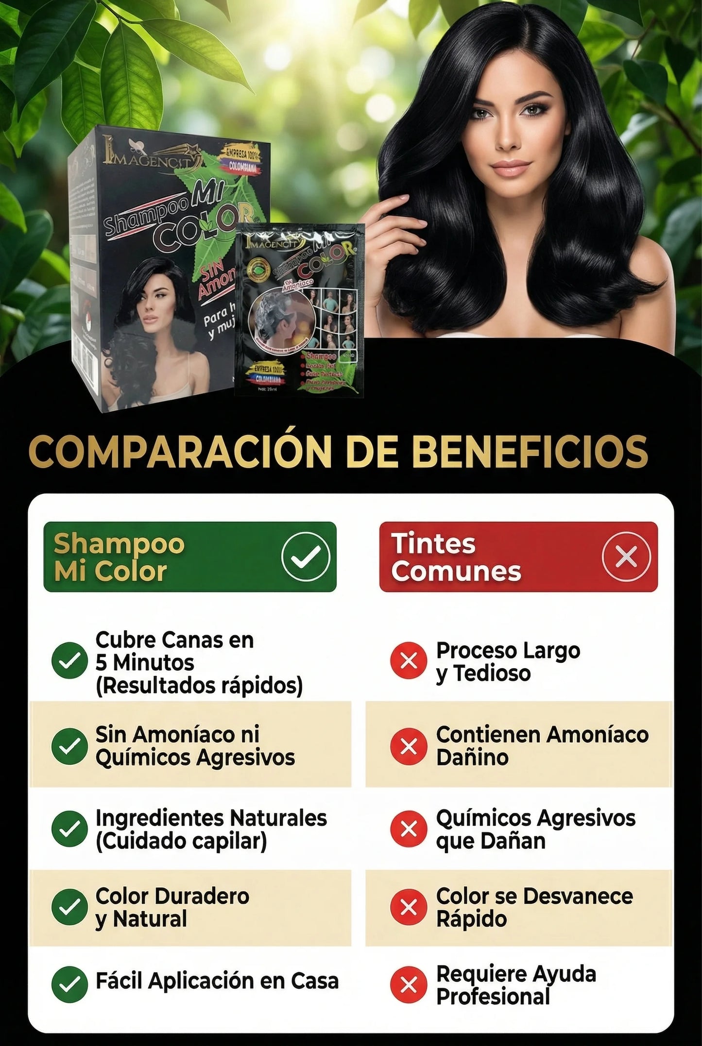 Sin amoniaco, sin maltrato, sin daño. Caja con 10 sobres